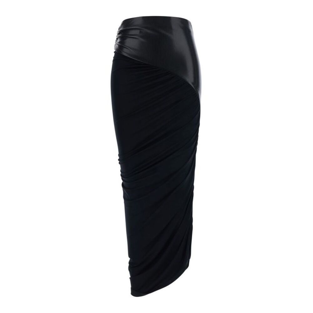The Andamane Women Ursula Skirt With Ecoleather And Black Viscose Details Women